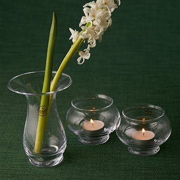 Holmegaard Hyacintvase og fyrfadsstager